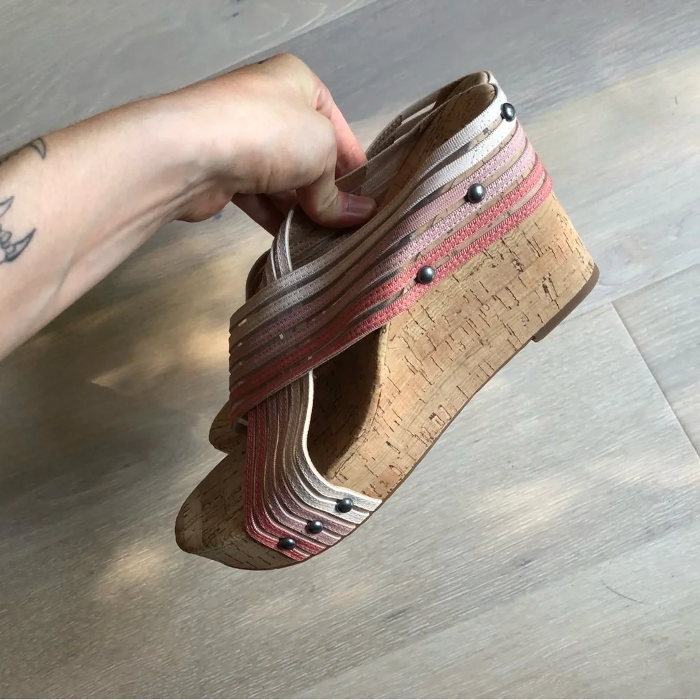 Lucky Brand Brand New Mykayla Cork Wedge Heels - Size 10 - Picture 8 of 12